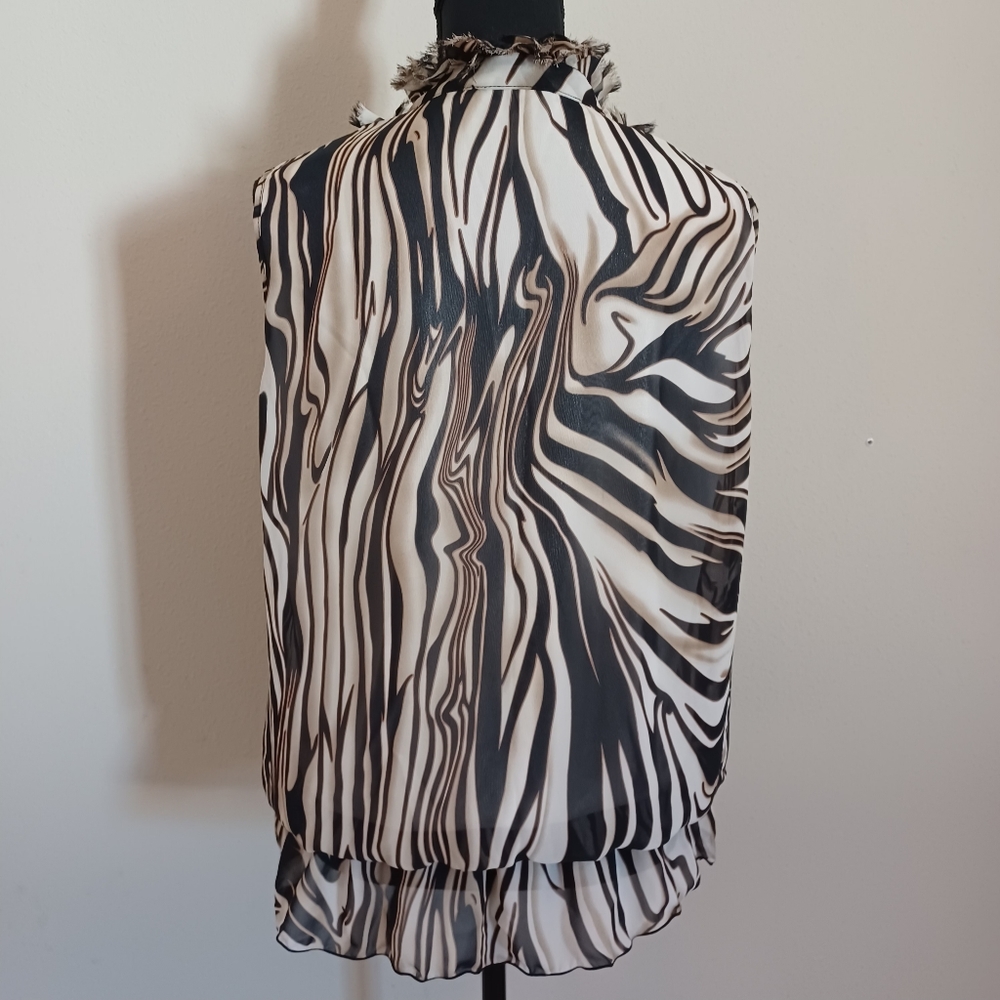 Quintessential Brown Abstract Sleeveless Blouse Tunic Top Size XL - Picture 9 of 9